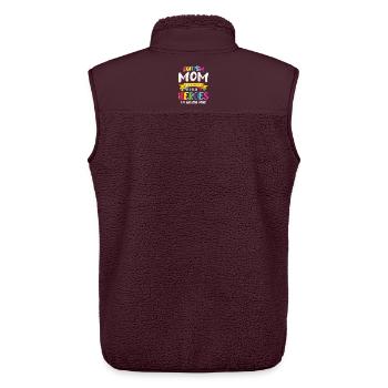 Autismus Mama Ich erziehe meine Heldenmutter - Unisex Sherpaweste von Stanley/Stella - Maroon - Hinten - AI Model Male 178 light (178cm)