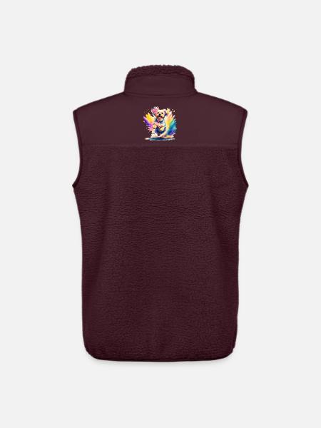 Malteserwelpe springt - Unisex Sherpaweste von Stanley/Stella - Maroon