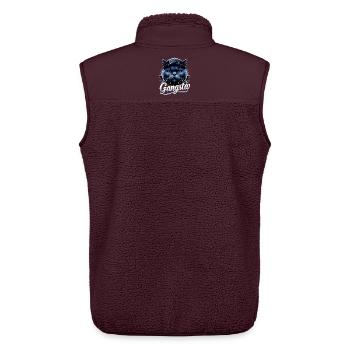 BKH British Shorthair Blue Cat Gangsta Gangster - Unisex Sherpa Gilet by Stanley/Stella - maroon - Back - AI Model Male 178 light (178cm)