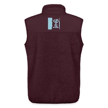 The sea of this land no longer wants us - Unisex Sherpa Gilet by Stanley/Stella - maroon - Back - AI Model Male 178 light (178cm)