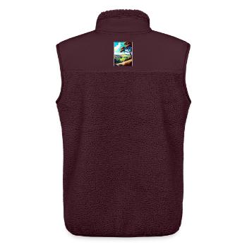 Mendip Hills Anob Reise Poster Souvenir Farbe WPA - Unisex Sherpaweste von Stanley/Stella - Maroon - Hinten - AI Model Male 178 light (178cm)