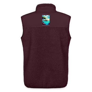 Belize Karibik Reise Poster Souvenir Farbe WPA - Unisex Sherpaweste von Stanley/Stella - Maroon - Hinten - AI Model Male 178 light (178cm)