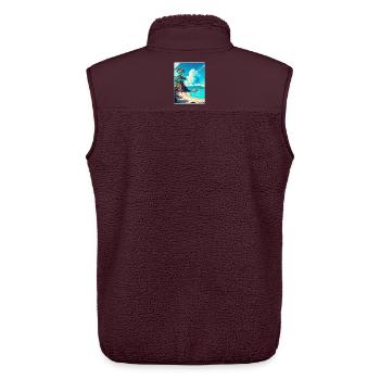 Ko Samui Thailand Thai Travel Poster Souvenir WPA - Unisex Sherpa Gilet by Stanley/Stella - maroon - Back - AI Model Male 178 light (178cm)