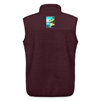Malediven Süd Aisa Vintage Reiseposter Souvenir - Unisex Sherpaweste von Stanley/Stella - Maroon - Hinten - AI Model Male 178 light (178cm)