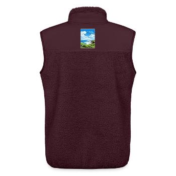 Cornwall Aonb Reise Poster Souvenir Malerei WPA - Unisex Sherpaweste von Stanley/Stella - Maroon - Hinten - AI Model Male 178 light (178cm)