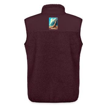 Petrified Forest Nationalpark Arizona Travel Card - Unisex Sherpaweste von Stanley/Stella - Maroon - Hinten - AI Model Male 178 light (178cm)