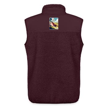 Theodore Roosevelt Nationalpark Reiseposter WPA - Unisex Sherpaweste von Stanley/Stella - Maroon - Hinten - AI Model Male 178 light (178cm)