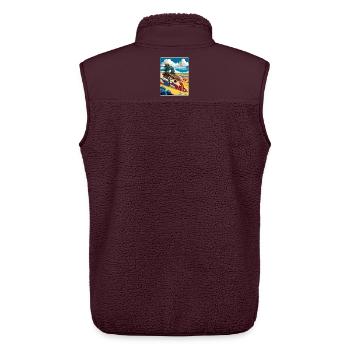 Theodore Roosevelt Nationalpark Reiseposter WPA - Unisex Sherpaweste von Stanley/Stella - Maroon - Hinten - AI Model Male 178 light (178cm)