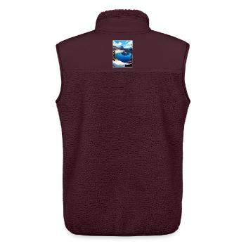 Crater Lake Snow Nationalpark Reiseposter WPA - Unisex Sherpaweste von Stanley/Stella - Maroon - Hinten - AI Model Male 178 light (178cm)