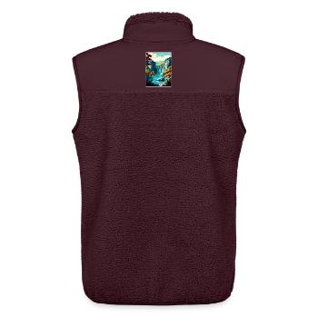 Geres Nationalpark Portugal Reise Posterkarte - Unisex Sherpaweste von Stanley/Stella - Maroon - Hinten - AI Model Male 178 light (178cm)