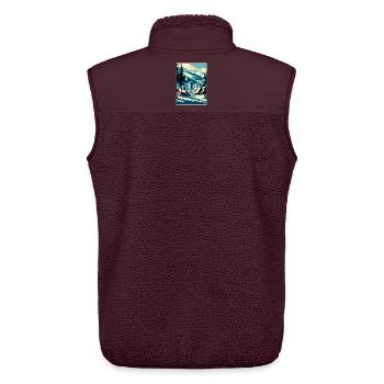 Les Arcs Ski Ski Vintage Voyage Poster Souvenir - Veste sans manches sherpa unisexe Stanley/Stella - maroon - Dos - AI Model Male 178 light (178cm)