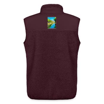 Padua Palermo Town Italy Travel Poster Souvenir - Unisex Sherpa Gilet by Stanley/Stella - maroon - Back - AI Model Male 178 light (178cm)
