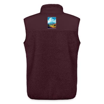 Olymp Griechenland Reiseposter Souvenir WPA - Unisex Sherpaweste von Stanley/Stella - Maroon - Hinten - AI Model Male 178 light (178cm)