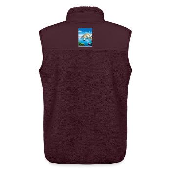 Kos Griechenland Reise Poster Souvenir Postkarte Farbe - Unisex Sherpaweste von Stanley/Stella - Maroon - Hinten - AI Model Male 178 light (178cm)