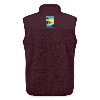 Côte d'Azur Frankreich Reise Poster Souvenir WPA - Unisex Sherpaweste von Stanley/Stella - Maroon - Hinten - AI Model Male 178 light (178cm)