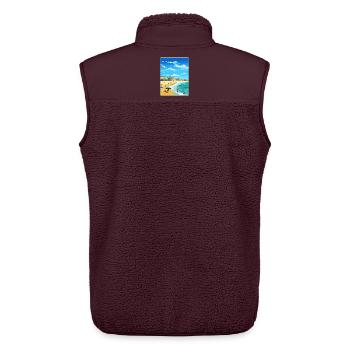 Biarritz Frankreich Reise Poster Souvenir Farbe WPA - Unisex Sherpaweste von Stanley/Stella - Maroon - Hinten - AI Model Male 178 light (178cm)