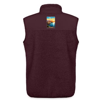 Antalya Türkei Reise Poster Souvenir Malerei WPA - Unisex Sherpaweste von Stanley/Stella - Maroon - Hinten - AI Model Male 178 light (178cm)