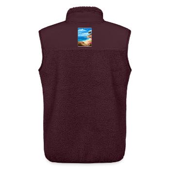 Chalkidiki Griechenland Reise Poster Souvenir Farbe WPA - Unisex Sherpaweste von Stanley/Stella - Maroon - Hinten - AI Model Male 178 light (178cm)