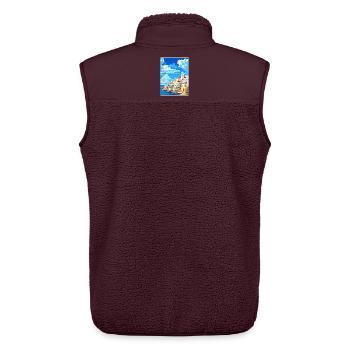 Astypalée Grèce Affiche de voyage Peinture Souvenir WPA - Veste sans manches sherpa unisexe Stanley/Stella - maroon - Dos - AI Model Male 178 light (178cm)