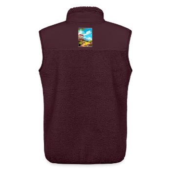 Antikes Korinth Griechenland Reiseposter Souvenir WPA - Unisex Sherpaweste von Stanley/Stella - Maroon - Hinten - AI Model Male 178 light (178cm)