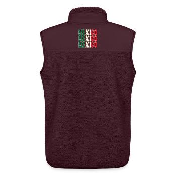 Mexiko Nordamerika - Unisex Sherpaweste von Stanley/Stella - Maroon - Hinten - AI Model Male 178 light (178cm)