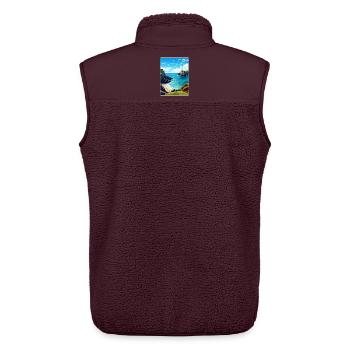Kynance Cove England Reiseposter Souvenir WPA - Unisex Sherpaweste von Stanley/Stella - Maroon - Hinten - AI Model Male 178 light (178cm)