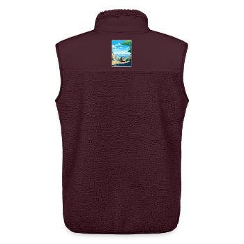 San Francisco Golden Gate Kalifornien Reiseposter - Unisex Sherpaweste von Stanley/Stella - Maroon - Hinten - AI Model Male 178 light (178cm)