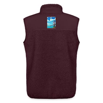 San Francisco Golden Gate Kalifornien Reiseposter - Unisex Sherpaweste von Stanley/Stella - Maroon - Hinten - AI Model Male 178 light (178cm)