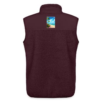 Miami Florida Reise Poster Souvenir Malerei WPA - Unisex Sherpaweste von Stanley/Stella - Maroon - Hinten - AI Model Male 178 light (178cm)