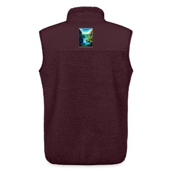 Plitvicer See Nationalpark Kroatien Reiseposter - Unisex Sherpaweste von Stanley/Stella - Maroon - Hinten - AI Model Male 178 light (178cm)