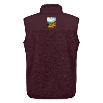 Affiche de voyage du parc national des Great Smoky Mountains - Veste sans manches sherpa unisexe Stanley/Stella - maroon - Dos - AI Model Male 178 light (178cm)