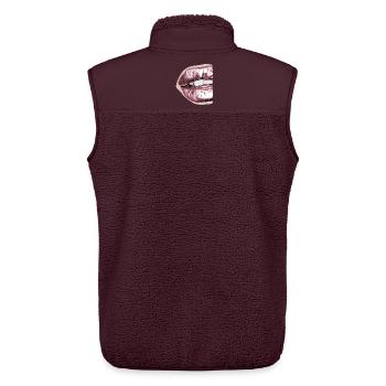 Expressive lip art in pastel colors - Unisex Sherpa Gilet by Stanley/Stella - maroon - Back - AI Model Male 178 light (178cm)