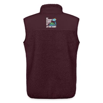Lustige Jetski-Kreditkartengewohnheit - Unisex Sherpaweste von Stanley/Stella - Maroon - Hinten - AI Model Male 178 light (178cm)
