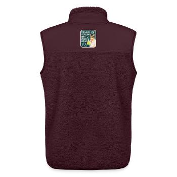 The Lab is Calling and I Meowst Go Science Cat - Unisex Sherpa Gilet by Stanley/Stella - maroon - Back - AI Model Male 178 light (178cm)