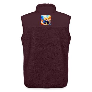 Roter-Panda-Blaue Blume - Unisex Sherpaweste von Stanley/Stella - Maroon - Hinten - AI Model Male 178 light (178cm)