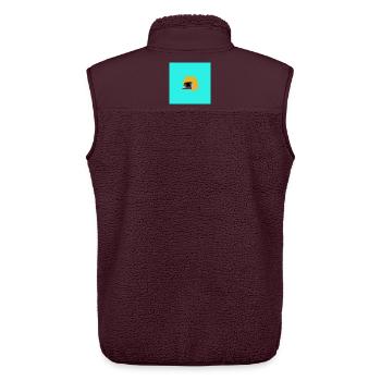 TEXTURA_DE_COLOR_#33 - Unisex Sherpa Gilet by Stanley/Stella - maroon - Back - AI Model Male 178 light (178cm)