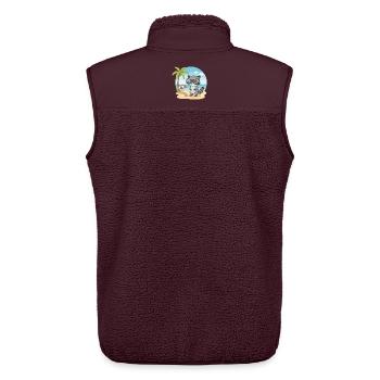 Cute Raccoon with Glasses Beach Summer Vacation - Unisex Sherpa Gilet by Stanley/Stella - maroon - Back - AI Model Male 178 light (178cm)