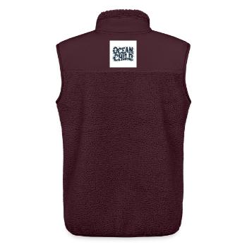 Ocean Child Wave Art - Unisex Sherpa Gilet by Stanley/Stella - maroon - Back - AI Model Male 178 light (178cm)