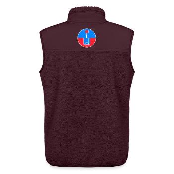 Rundes Basketballfeld-Abzeichen - Unisex Sherpaweste von Stanley/Stella - Maroon - Hinten - AI Model Male 178 light (178cm)