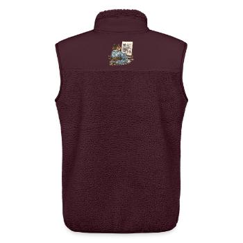 Samurai-Katzen-Malerei Sumi-e Ukiyo-e Kunst - Unisex Sherpaweste von Stanley/Stella - Maroon - Hinten - AI Model Male 178 light (178cm)