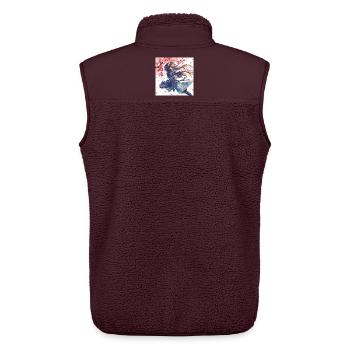 Cherry Blossom Ninja in Lightning Attack - Unisex Sherpa Gilet by Stanley/Stella - maroon - Back - AI Model Male 178 light (178cm)