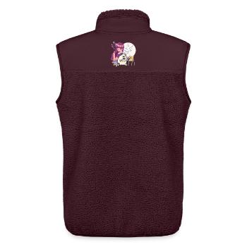 Kawaii-Künstler & Schwein im Rollstuhl - Unisex Sherpaweste von Stanley/Stella - Maroon - Hinten - AI Model Male 178 light (178cm)