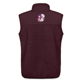 Anime Girl and Pig with Prosthetic & Crutch Art - Unisex Sherpa Gilet by Stanley/Stella - maroon - Back - AI Model Male 178 light (178cm)