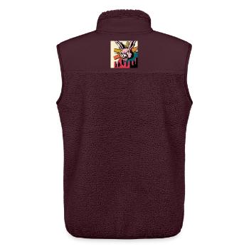 Evil Bunny Rampage - Unisex Sherpa Gilet by Stanley/Stella - maroon - Back - AI Model Male 178 light (178cm)