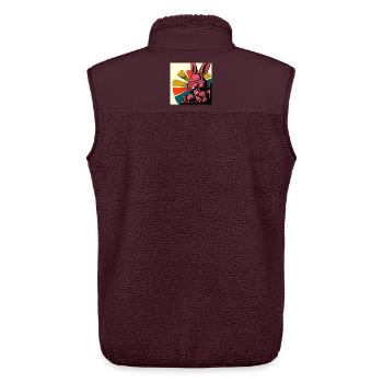 Evil Bunny Rampage - Unisex Sherpaweste von Stanley/Stella - Maroon - Hinten - AI Model Male 178 light (178cm)