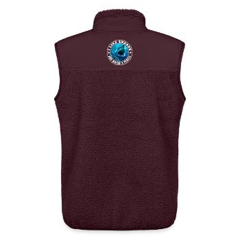 ICH MAG HAIE UND VIELLEICHT DREI LEUTE - Unisex Sherpaweste von Stanley/Stella - Maroon - Hinten - AI Model Male 178 light (178cm)