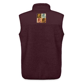 Viking Dreadpop Vierbild - Unisex Sherpaweste von Stanley/Stella - Maroon - Hinten - AI Model Male 178 light (178cm)