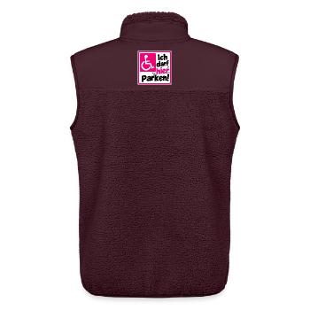 Ich darf hier Parken Sign - Unisex Sherpaweste von Stanley/Stella - Maroon - Hinten - AI Model Male 178 light (178cm)