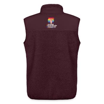 Love is Love - LGBT und Diversität - CSD Vielfalt - Unisex Sherpaweste von Stanley/Stella - Maroon - Hinten - AI Model Male 178 light (178cm)