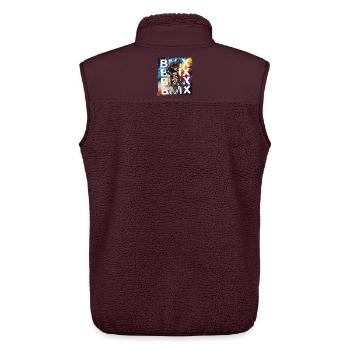 BMX  - Unisex Sherpaweste von Stanley/Stella - Maroon - Hinten - AI Model Male 178 light (178cm)